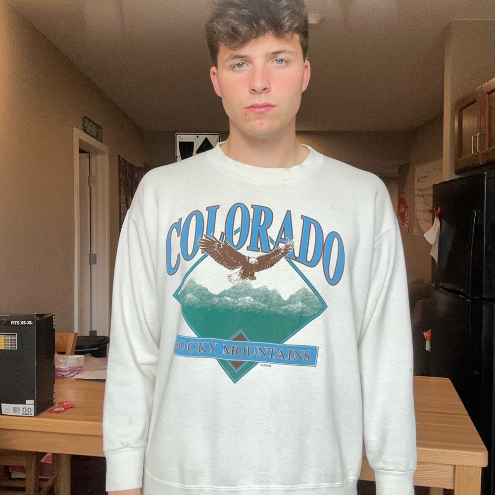 Vintage “Colorado Rocky Mountains” Crewneck Sweatshirt-Men’s Large (minor marks)
